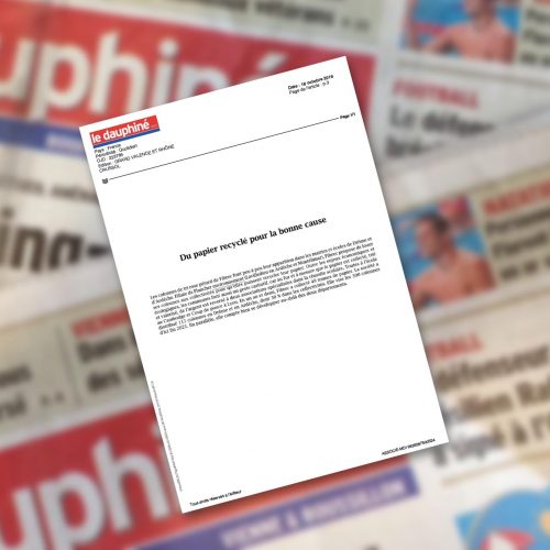UN NOUVEL ARTICLE DANS LE DAUPHINÉ LIBÉRÉ !